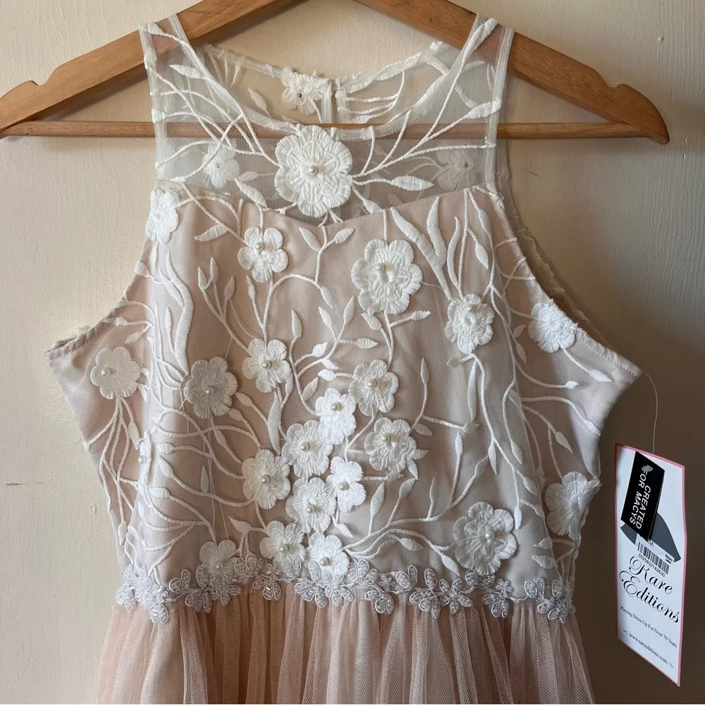 Rare Editions Sunday Best Taupe Dress, Girls Size 16 - Picture 2 of 12